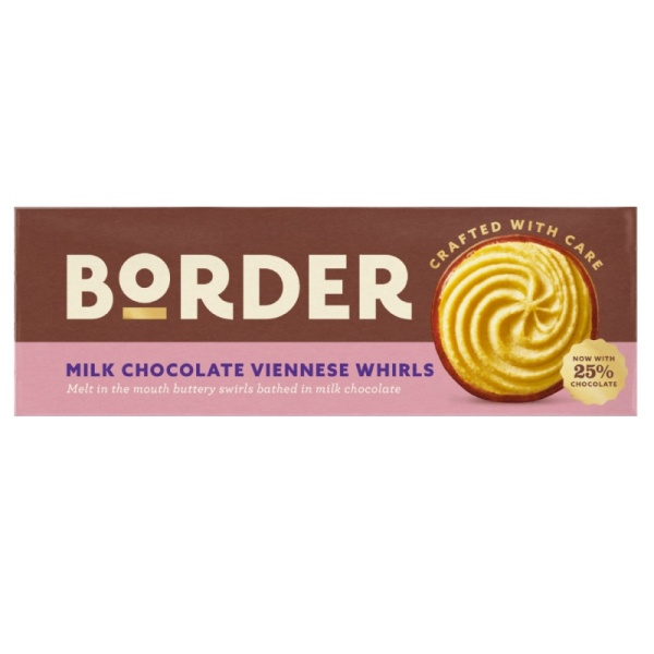 Milk Chocolate  Viennese Whirls Border Biscuits Box 150g